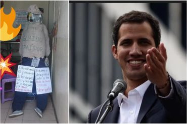 ¡LOS TIENE LOCOS! El chavismo quemó un Judas con la cara de Guaidó porque lo consideran un «traidor a la patria»  (+Fotos)