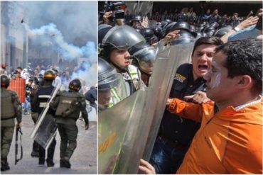 ¡VALIENTE! Así enfrentaba Guaidó a la GNB durante las protestas de 2017 contra Maduro (+Fotos)