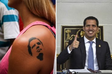 ¡ES PARA VERLO! Fanatismo puro: Se tatuaron la cara del presidente Juan Guaidó (+Foto)