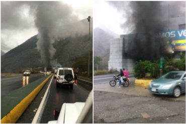 ¡ALERTA! Reportan incendio de una unidad de transporte de la Universidad Marítima dentro de Boquerón 1 (+Fotos)