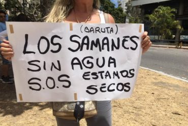 ¡HARTOS DE LA CRISIS! “Estamos secos”: Vecinos de Baruta protestan frente a sede de Hidrocapital en Chuao