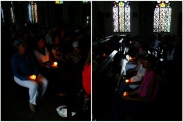 ¡CRISIS EN SEMANA SANTA! A oscuras los zulianos asistieron a misa para celebrar la resurrección de Jesús (+Fotos) (Utilizaron las luces de sus celulares)