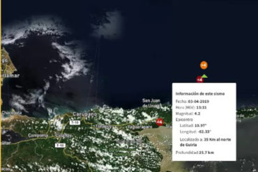 ¡LO ÚLTIMO! Sismo de magnitud 4.2 sacudió Güiria este #3Abr