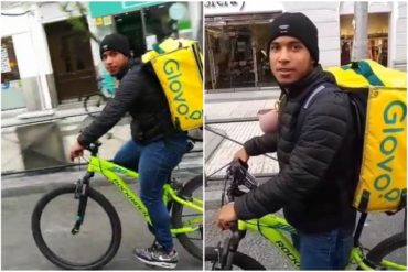 ¡SEPAN! Con lluvia y frío, venezolano trabaja duramente en Madrid: “Nunca un país tuvo una juventud tan maravillosa” (+Video + Foto)