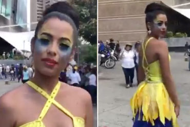 ¡BELLEZA VENEZOLANA! Esta joven le puso atractivo y elegancia a la protesta del #6Abr con su diseño tricolor