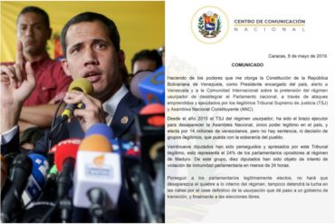 ¡TE LO TENEMOS! El comunicado de Guaidó para alertar al mundo sobre la pretensión del régimen de Maduro de «desaparecer» la AN (+Texto)