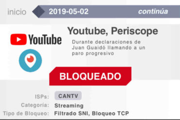 ¡MÁS CENSURA! Reportan bloqueo de Youtube, Periscope y Facebook durante declaración de Guaidó a medios este #3May