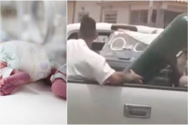 ¡QUÉ FUERTE! Trasladan a un recién nacido en incubadora en la parte trasera de una pick-up por falta de ambulancia (+Video)