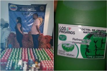 ¡QUÉ JOYITAS! Detuvieron a pareja que vendía guarapita hecha con alcohol absoluto en Valencia