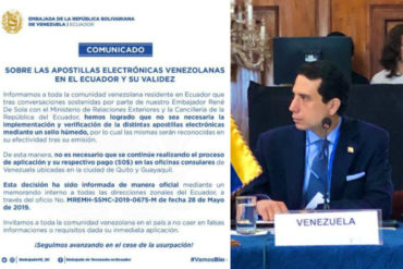 ¡LO ÚLTIMO! Ecuador ya no solicitará la verificación de las apostillas electrónicas para los venezolanos en ese país (+Comunicado)