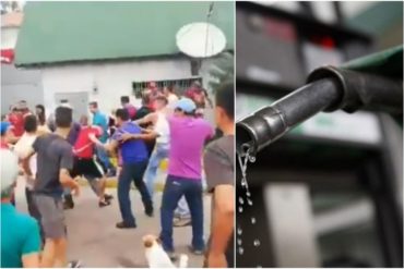 ¡SE FUERON A LAS MANOS! Se armó una trifulca en la cola para surtir gasolina en estación de servicio del estado Táchira (+Video)