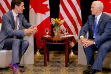 ¡HUBO CHOQUE! Pence le dijo a Trudeau que Cuba es una «influencia maligna» para Venezuela y al canadiense no le gustó