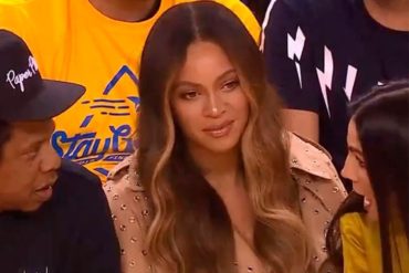 ¡ATAQUE DE CELOS! A Beyoncé se le incorporó una cuaima y empujó a mujer que hablaba con su esposo en pleno partido de la NBA (+Video)