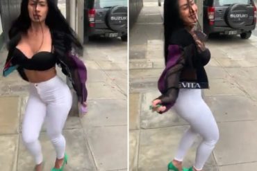 ¡MÍRENLA A ELLA! Diosa Canales se fue a Perú y detuvo las calles de Lima con su sensual baile (+Video)