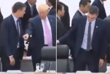 ¡SE LO MOSTRAMOS! Donald Trump «mandó» a Pedro Sánchez a sentarse en su encuentro en el G20 (+Video)