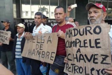 ¡NO SE LA CALAN! Trabajadores y jubilados de Pdvsa protestaron frente a la sede principal en Caracas para exigirle a Asdrúbal Chávez salarios dignos