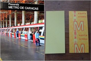 ¡SOLO PAPEL AMARILLO! Así son los boletos que está vendiendo el Metro de Caracas (+Foto)