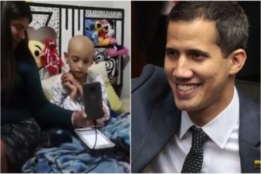 ¡SE EMOCIONÓ! Niña con cáncer cumple su sueño de conversar con Juan Guaidó (+Video)