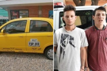 ¡MAL EJEMPLO! Detienen a 2 venezolanos en Colombia por robarse un taxi y estrellarlo en una persecución policial