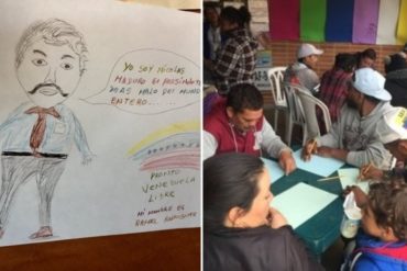 ¡MUY TRISTE! Migrantes venezolanos retrataron su dolor y odio contra el régimen a través de dibujos (+Fotos)