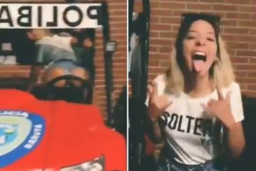 ¡IN FRAGANTI! Una joven fue captada mientras hacía twerking en una patrulla de la Policía de Baruta (+Video)