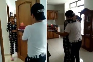 ¡CONMOVEDOR! La reacción de una madre venezolana al ver a su hijo después de 5 años que migró a Chile (+Video)