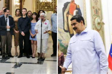 ¡EL SHOW! Maduro recibió en Miraflores a miembros del colectivo gringo que ocupó la embajada de Venezuela (+Fotos +Video)