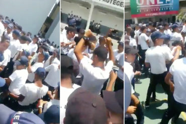 ¡VERGONZOSO! La “rumba” que armaron en la escuela de policías de la UNES en el patio de honor (+Video)