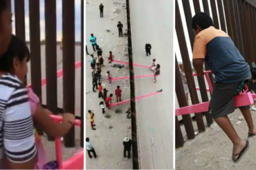 ¡BRAVO! Un grupo de artistas coloca un “sube y baja” en la frontera de México y EEUU para juntar a las familias (+Fotos +Videos)