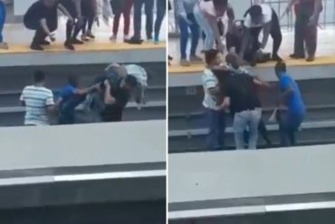 ¡HÉROES! Venezolano y otras 2 personas rescatan a un anciano que cayó en los rieles del metro de Panamá (+Video)