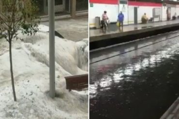 ¡GRAVE! Tormentas de lluvia y granizo del tamaño de una pelota de tenis causan estragos en Madrid (+Videos)