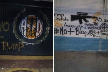 ¡VANDALISMO! Sede de AD en Mérida amaneció este #12Ago con mensajes amenazantes (+Fotos)