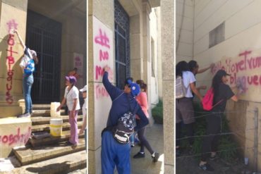 ¡GRAN EJEMPLO! Universitarios hicieron operativo de limpieza para eliminar mensajes de odio dejados por oficialistas en la ULA (+Video)