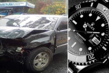 ¡QUÉ PELIGRO! Hasta 21 relojes Rolex llevaba un sujeto que intentaron secuestrar en la autopista Francisco Fajardo de Caracas (+Detalles)