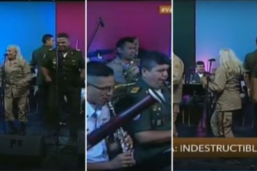 ¡GOZANDO! Milicianos y efectivos de la FANB “armaron” rumba con su orquesta en VTV (+Video)