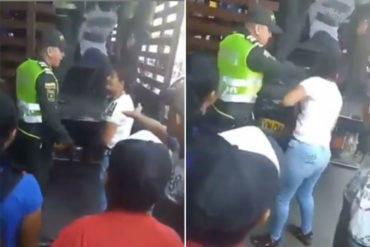 ¡ABUSO! Un policía colombiano golpeó a una mujer venezolana durante una detención (+Video)