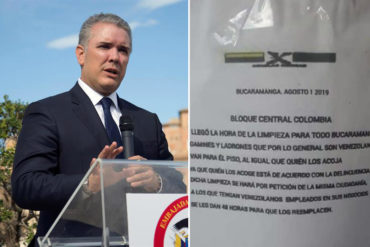 ¡IMPORTANTE! Autoridades colombianas investigan panfletos amenazantes contra venezolanos en Bucaramanga