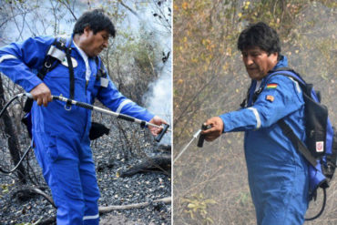 ¡SE LO CONTAMOS! Evo Morales apagando incendios “al estilo Power Ranger” encendió la polémica en Bolivia (+Fotos + Video)