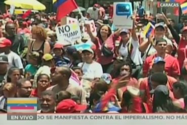 ¡VÉALO! Así avanza este #10Ago la escuálida marcha del chavismo “No More Trump” en contra de las sanciones del “imperio” (+Fotos)