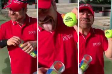 ¡OTRA EXTRAVAGANCIA! «Drácula balls»: Las pelotas de tenis marca Wilson de Rafael Lacava (+Vestido de pura marca +Video)