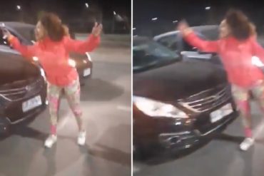 ¡QUÉ RAYA! Venezolana pasada de tragos chocó a chileno y pretendía darse a la fuga: “Si quieres saca una pistola” (+Video +Reacciones)