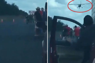 ¡DEBE SABERLO! Denuncian que una avioneta aterrizó en plena carretera del estado Bolívar  (+Video)