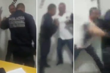 ¡AY, CHAMO! Un hombre se resistió a la detención por parte de la PNB y terminaron cayéndose a golpes (+Video)