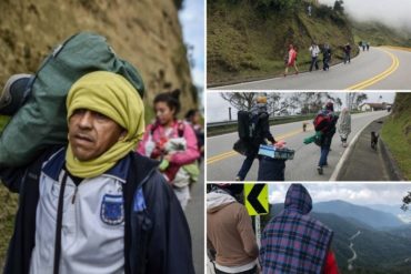 ¡DESGARRADOR! La peligrosa vía a 3.000 metros sobre el mar que recorren cada día migrantes venezolanos en Colombia (+Video)