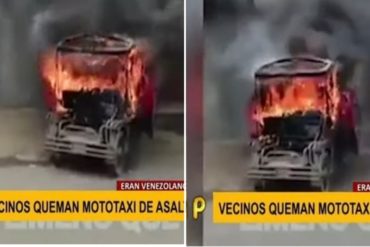 ¡NO COMIERON CUENTO! Vecinos queman vehículo usado por asaltantes venezolanos para cometer sus fechorías en Perú (+Video)