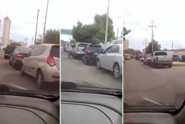 ¡LE MOSTRAMOS! La kilométrica cola de vehículos que esperaban por surtir gasolina en una estación de servicio del estado Zulia (+Video)