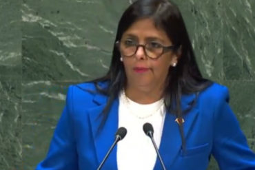 ¡DESATADA! Delcy Rodríguez acusa a EE.UU. en la ONU de «robar» 130.000 millones de dólares a Venezuela con el «bloqueo»