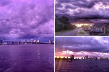 ¡SORPRENDENTE! El extraño fenómeno que causó el huracán Dorian y que hizo que el cielo de Florida se tornara púrpura