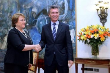 ¡ENTÉRESE! Bachelet le adelantó a Macri los pasos a seguir frente a la crisis en Venezuela