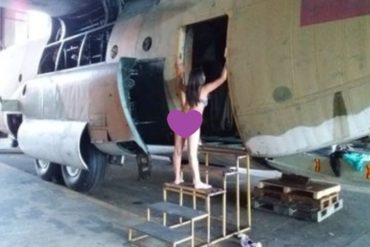 ¡QUÉ FUERTE! Investigan a teniente de la FANB por permitir sesión de fotos semidesnuda a una chica en base aérea (+Fotos)